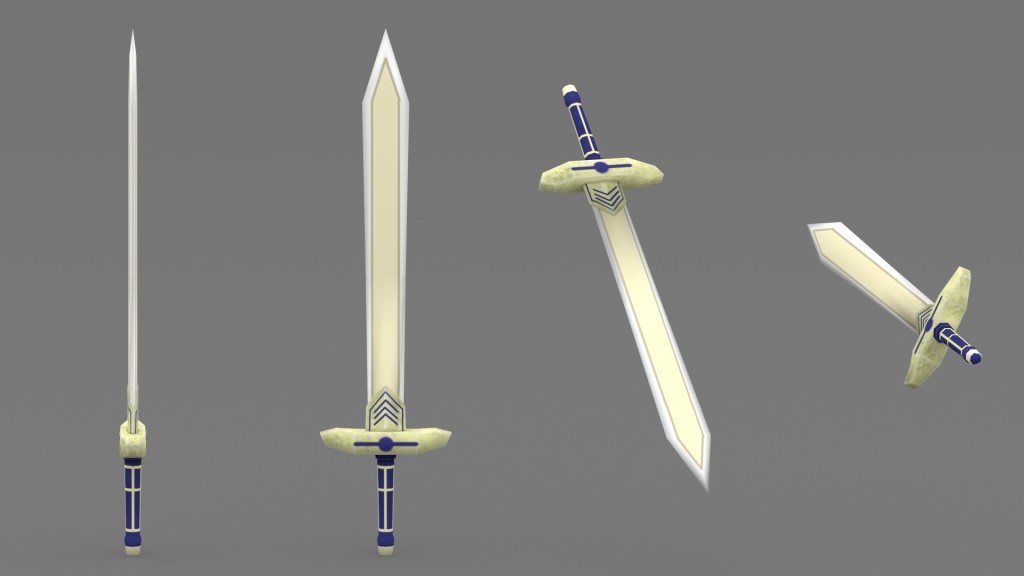 Hand painted low poly sword preview image 1
